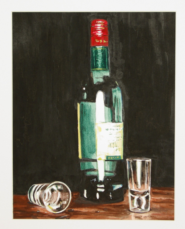 Drinking Games 1 (Animals Have Not Waited for Man to Teach Them Their Playing), 2024, Gouache on Paper, 10 by 8 Inches