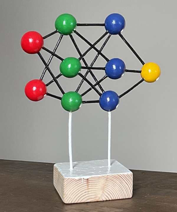 Model Model (Data Doesn't Suffer 1), 2025, Painted Wood, approximately 8 by 8 by 1 Inches