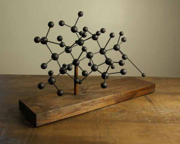 Who Made Who (Data Sculpture 3), side view, 2025, Painted Wood