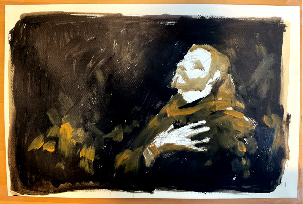Sketch for Are There Deserts in Vector Space, 2025, Acrylic on Paper