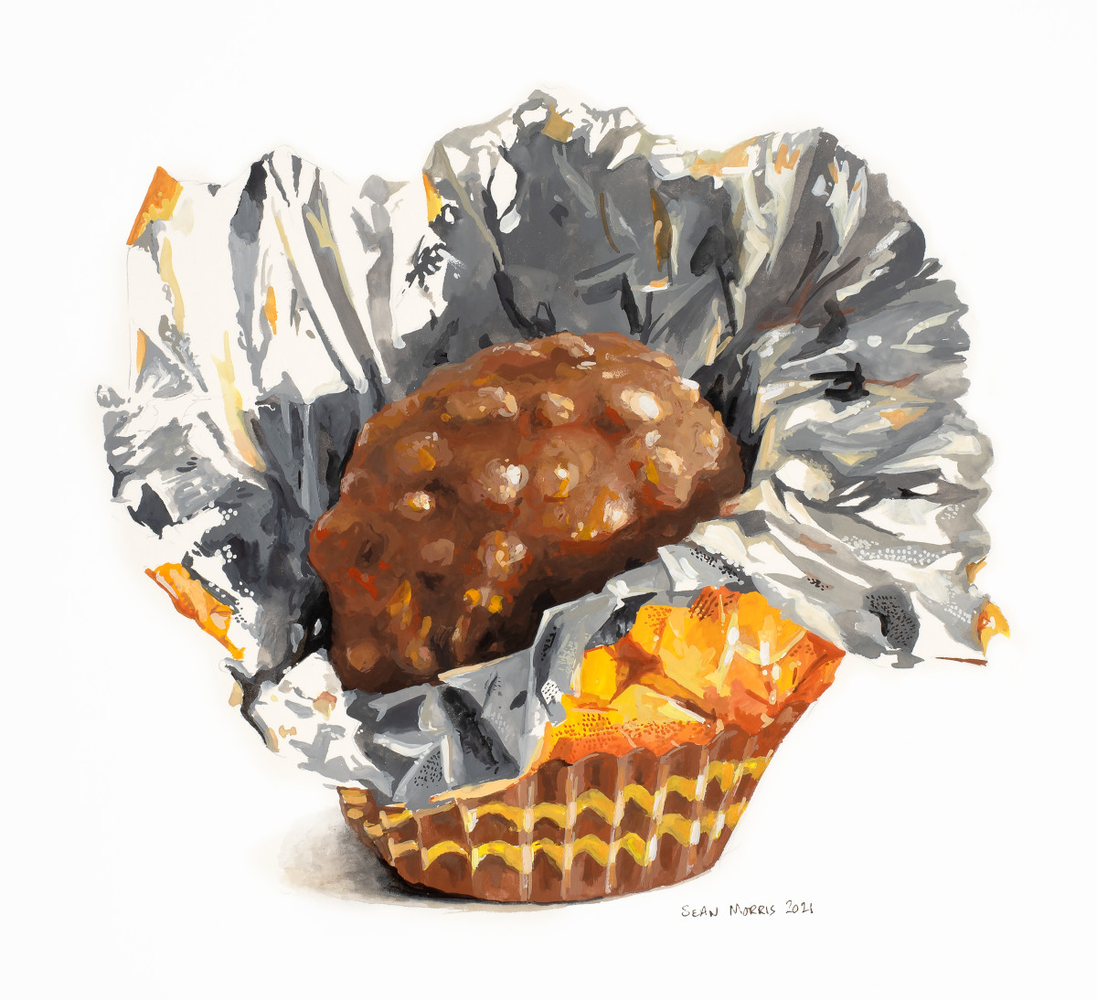 Ferrero Rocher, 2021, Gouache on Paper, approximately 10 by 10 Inches